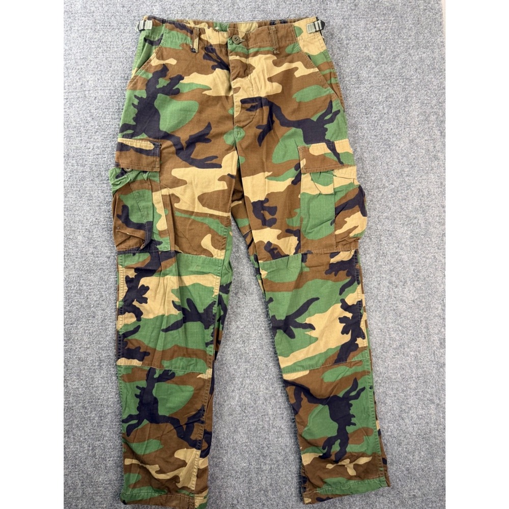 Military Issue Woodland Camo Cargo Pants Small Reg Tactical Ripstop BDU Flaw
